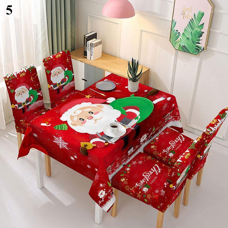

Chair Covers Christmas Tablecloth Xmas Dining Cover Elastic Waterproof Bells Dinning Table Cloth For Home Party Decor
