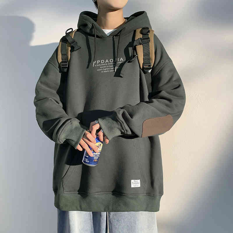 

Spring Autumn Skateboard Casual Men'S Hip HOP Hoodies Sweatshirts Streetwear One Piece Brand Black White Fashion Clothe, W5201 1