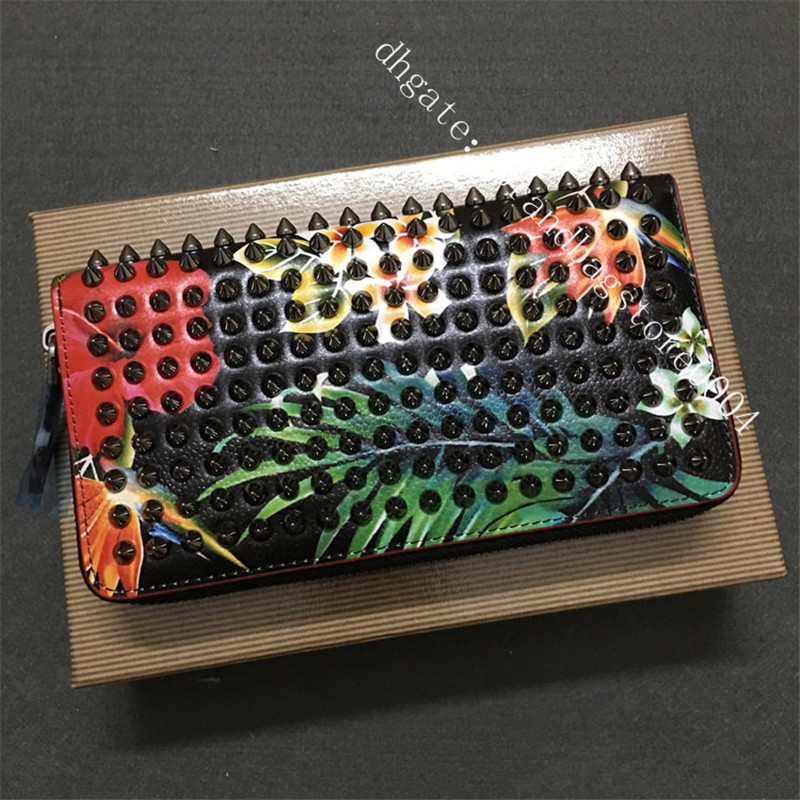 

2021 The fashion leather long square Wallets rivet wallet high quality multifunctional compartment Purse card package ID retro avant-garde Purses