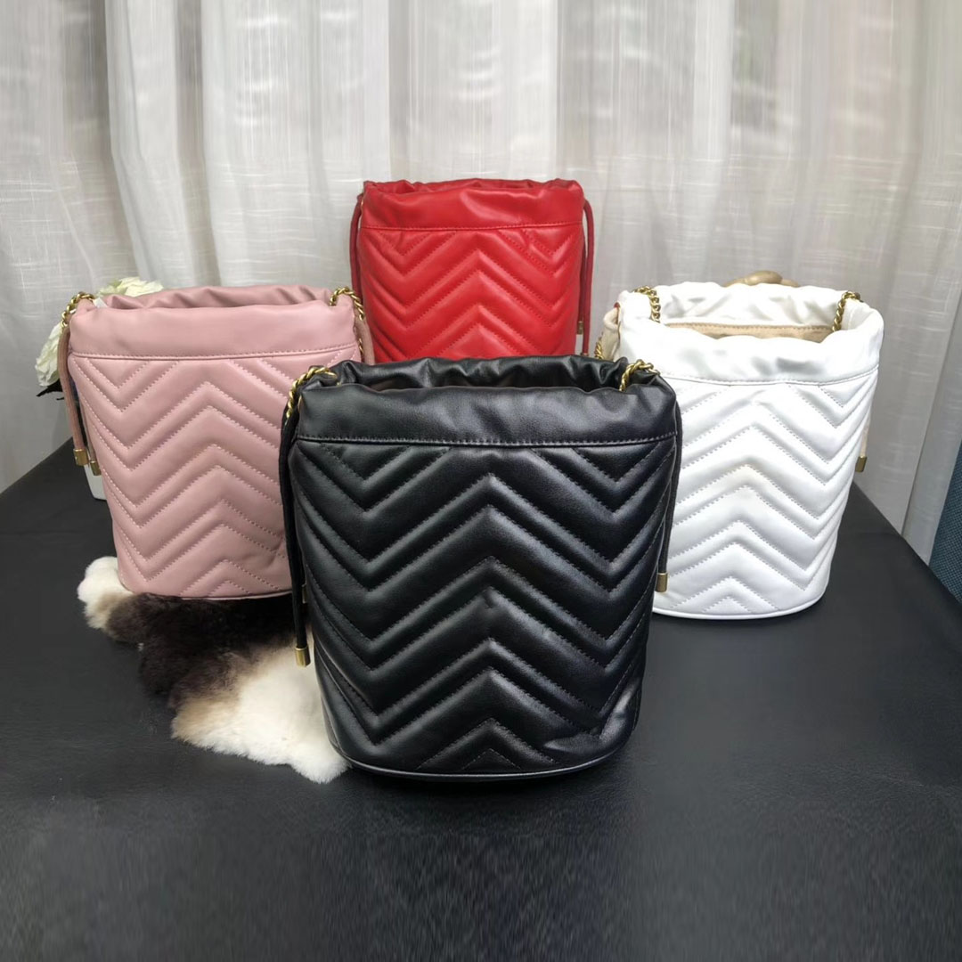 

Classic designer mini bucket bag chain shoulder strap lady cross body high quality luxury leather handbag