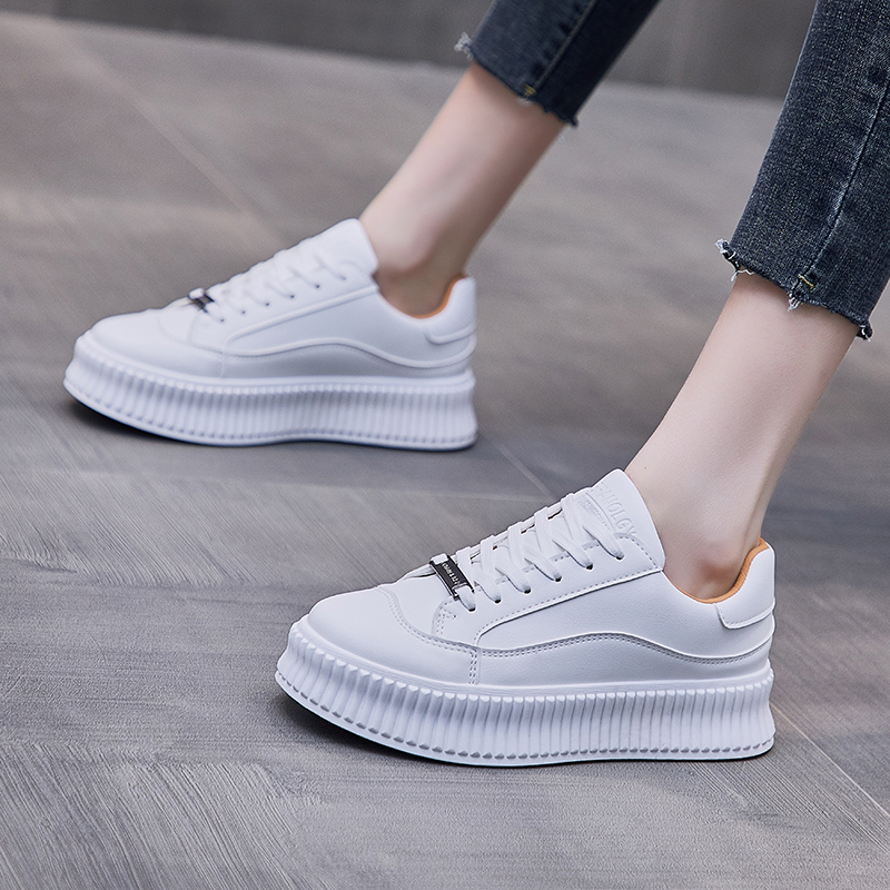 

Athletic Fashion white shoes thick bottom board sports sneakers trendy women's casual trainers outdoor jogging walking size 36-40, A2