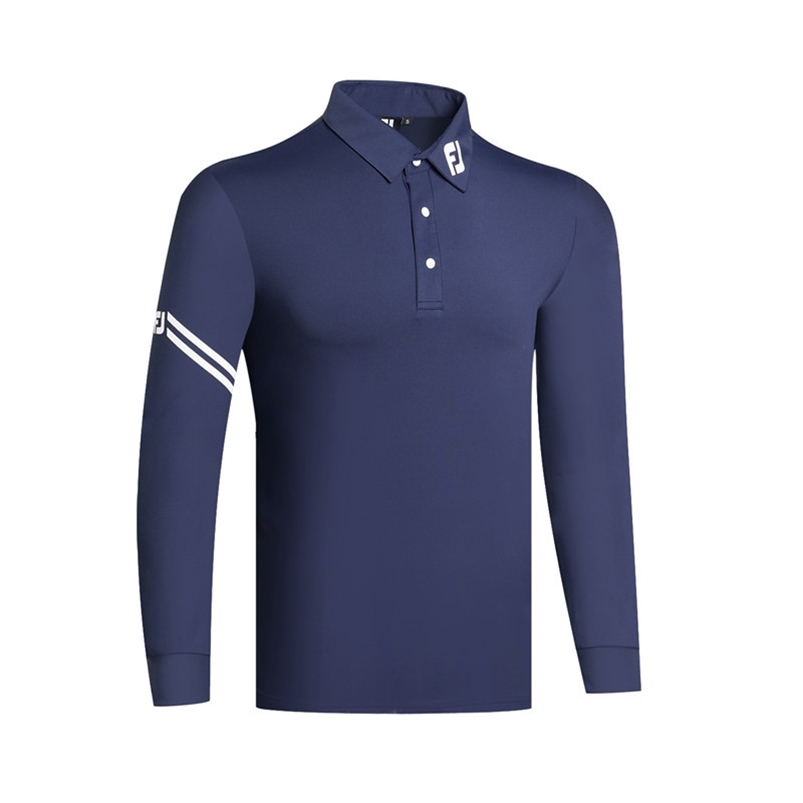 

Spring and Autumn Golf Clothing Men's Long Sleeve Polo Shirt Breathable and Quick-drying 220312, Navy