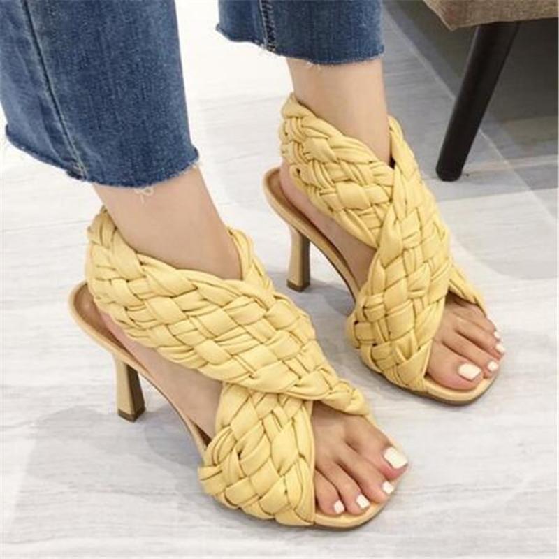 

Sandals 2022 Summer Women's Outdoor Comfortable Open Toe High Heel Shoes Fashion Pu Leather Set Feet Sexy Party Woman, Beige