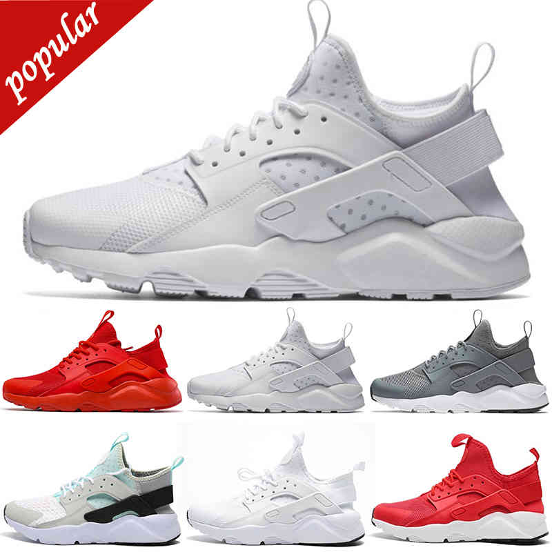 

36-45 hotsale huarache running shoes 4.0 huaraches men women triple black Oreo white red Green grey mens womens trainers outdoor sports sneakers, 4.0 triple black