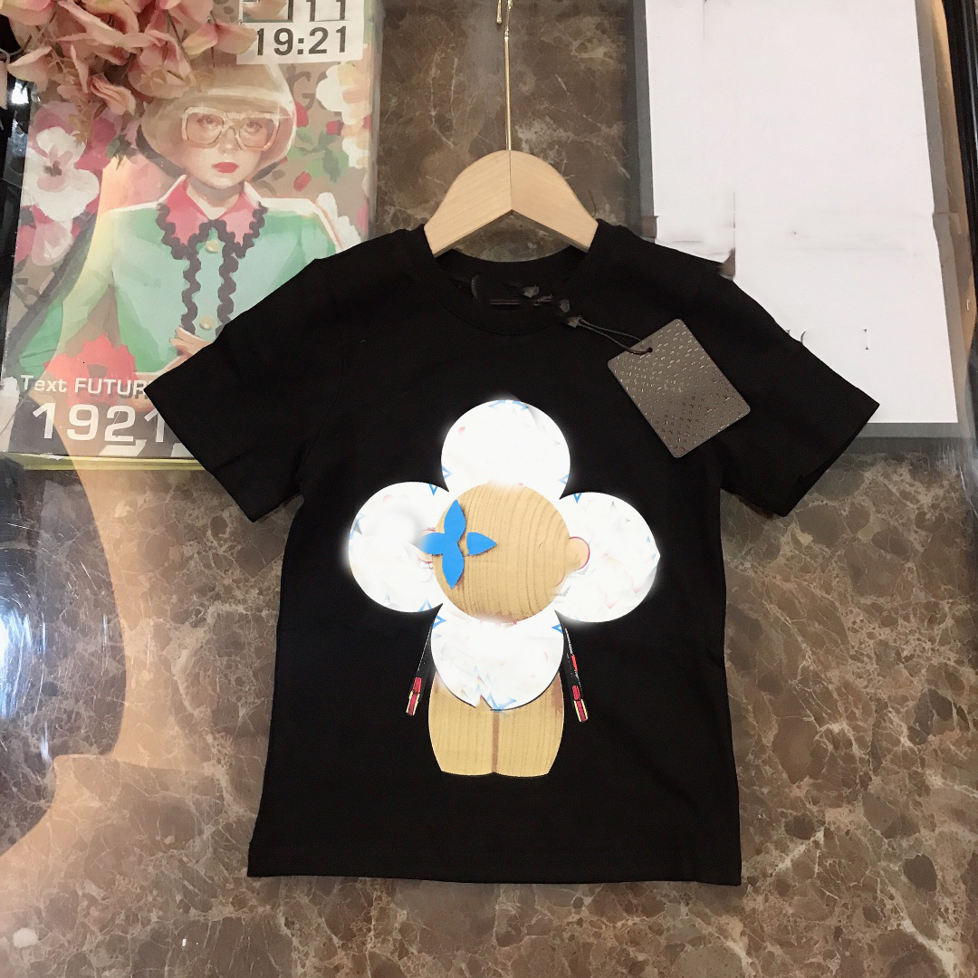 

2021ss Designers Clothes Kids t shirt baby Combed cotton sunflower t-shirt boys black 100-150