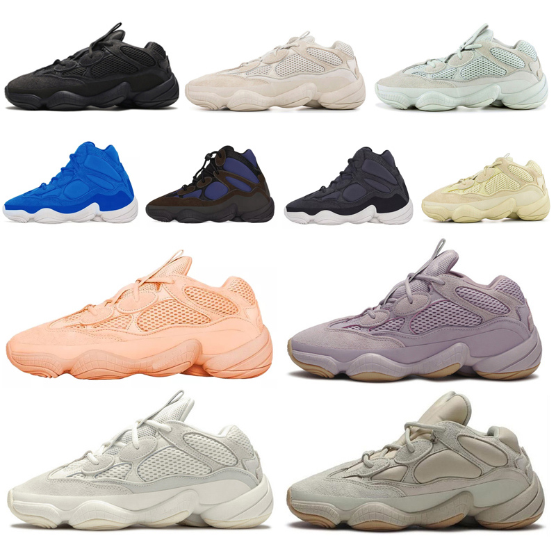 

2021 Soft Vision Stone Bone White running Shoes Men Women moon yellow salt Utility Blush 500s Kanye West Designer Sports Sneakers Wave yeezys 500, 01
