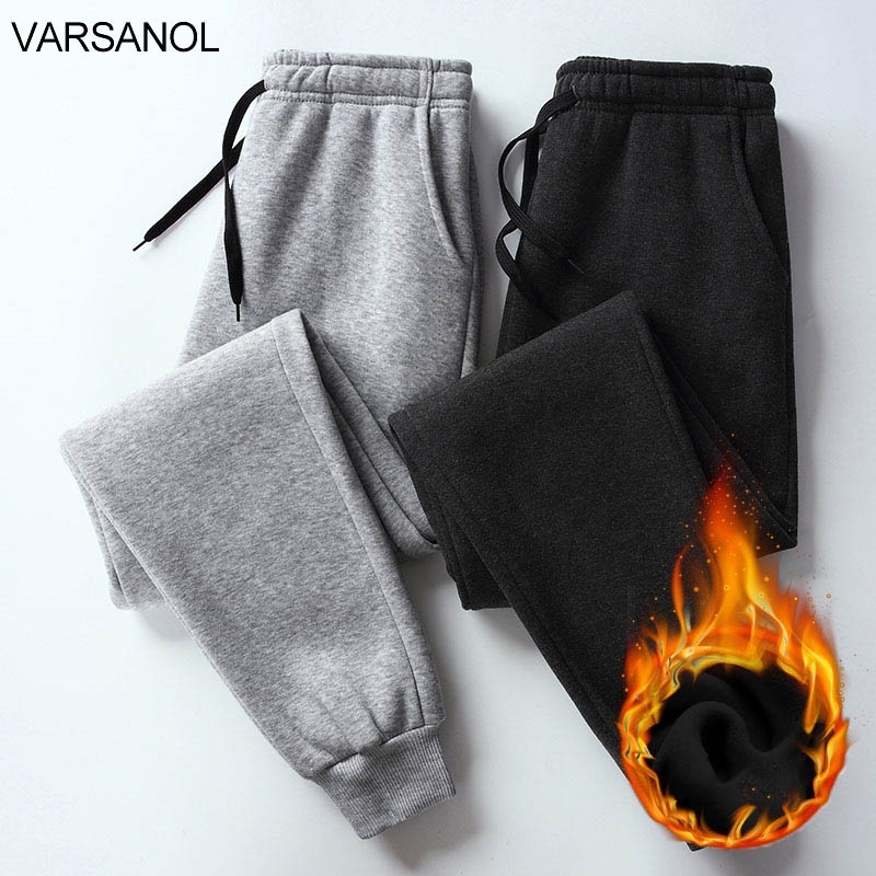 

Varsanol Basic Men Pants Winter Warm Thick Sweapants Men Casual Polyester Drawstring Joggers Sports Pants Fashion Oversized 5XL 210601, Black