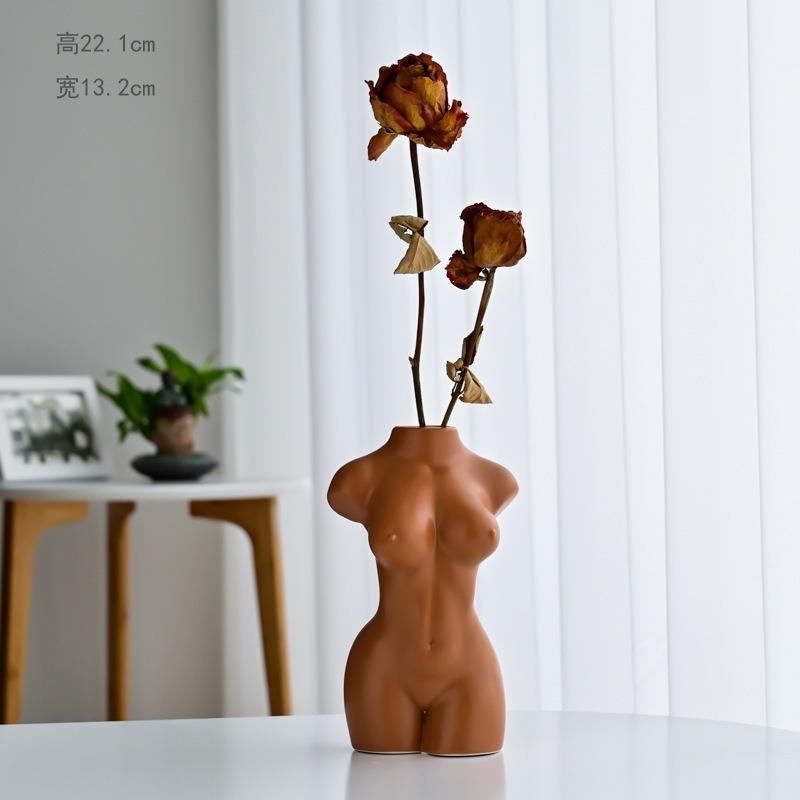 

Nordic Ceramic Vase Home Decoration Art Human Body Ornaments Flower Arrangement Fashion Craft Birthday And Housewarming Gifts Vases