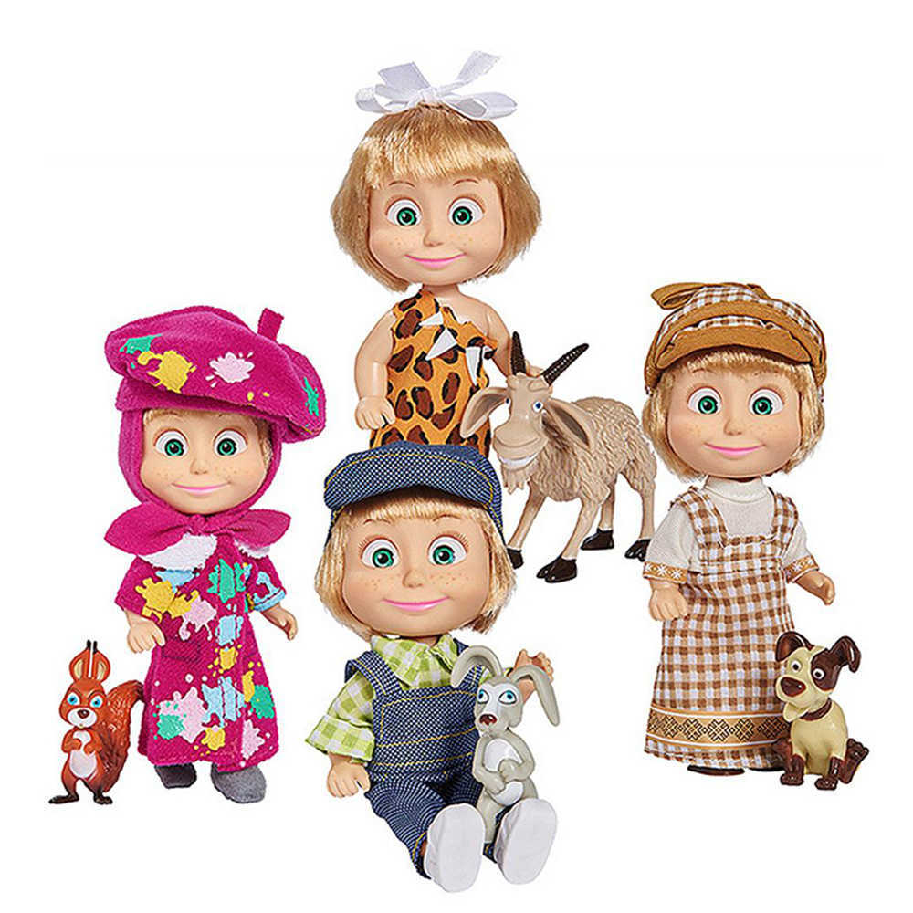 

Kawaii Mashas And Bears Plushie Cute Anime Cartoon Action Figure Surprise Dolls Play House Plush Toys For Girls Birthday Gift Q0910