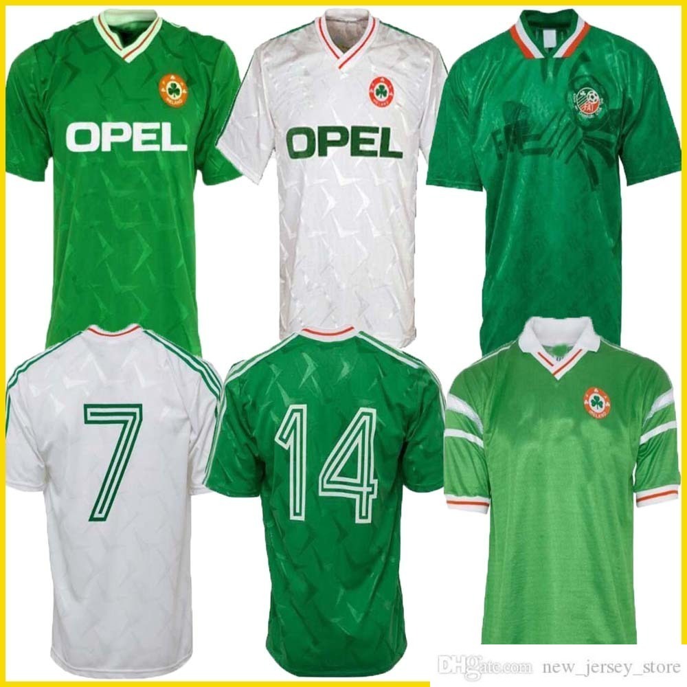 

1990 1992 1994 1988 Ireland retro soccer jerseys 90 93 94 world cup Ireland classic vintage Irish TOWNSEND STAUNTON HOUGHTON football Shirt Uniforms, Black;yellow