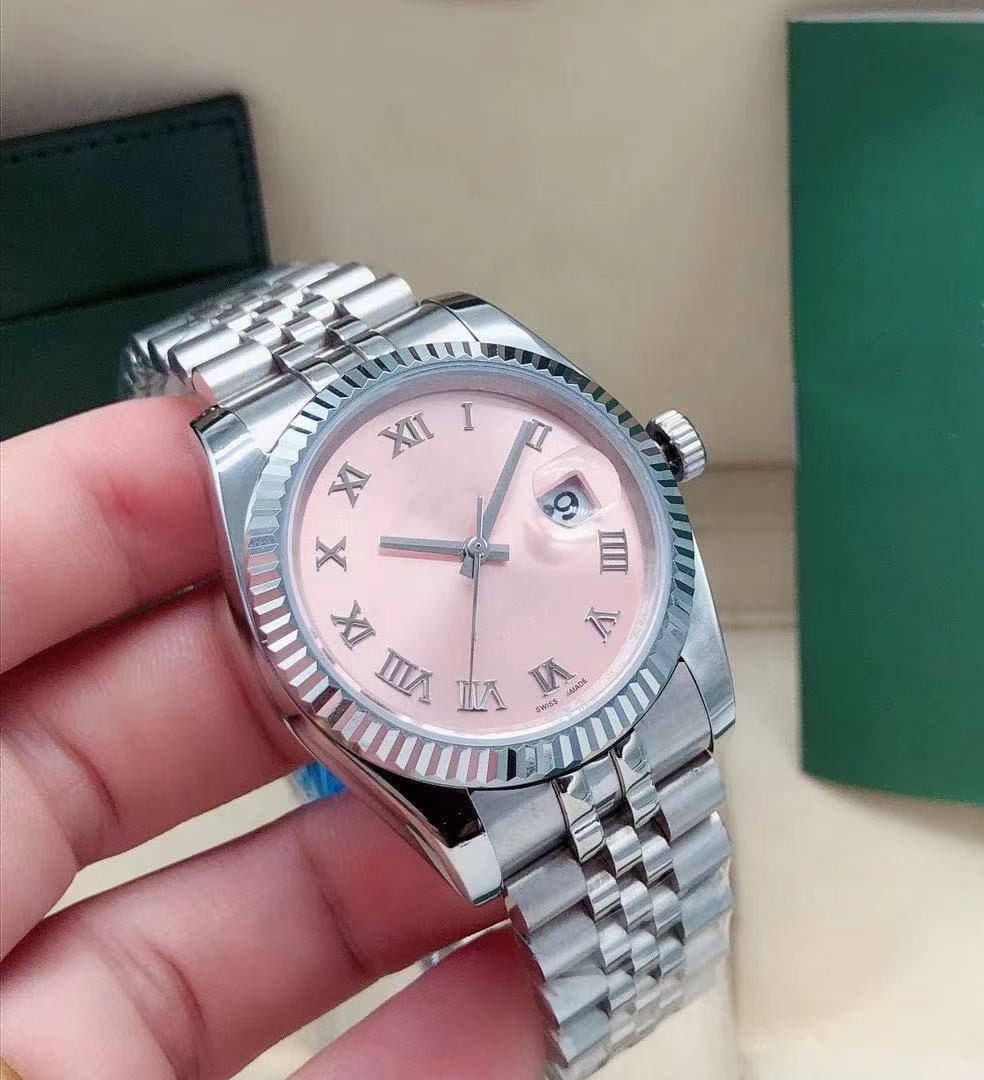 

High quality gold bracelet fashion ladies dress watch 31mm date sapphire automatic mechanical watches Stainless steel sports womens wristwatch box Handbag gift, Box3