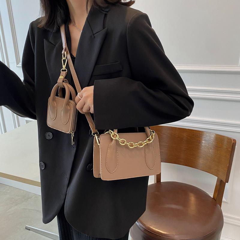 

Evening Bags Brand Fashion Female Shoulder Bag 2pc Set Design Crossbody With Mini Leahter Handbag Retro Clutch