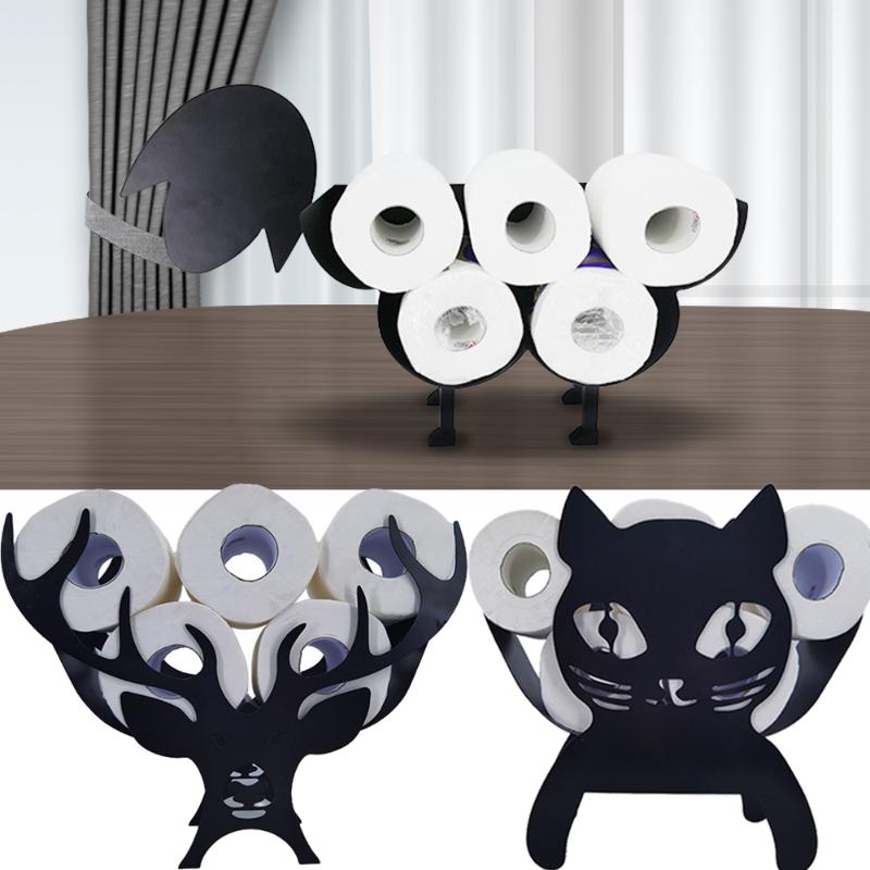 

Toilet Paper Holders Iron Holder Kitchen Roll Animal Shape Decoration Tissue Storage Towel Rack Bathroom Accessories
