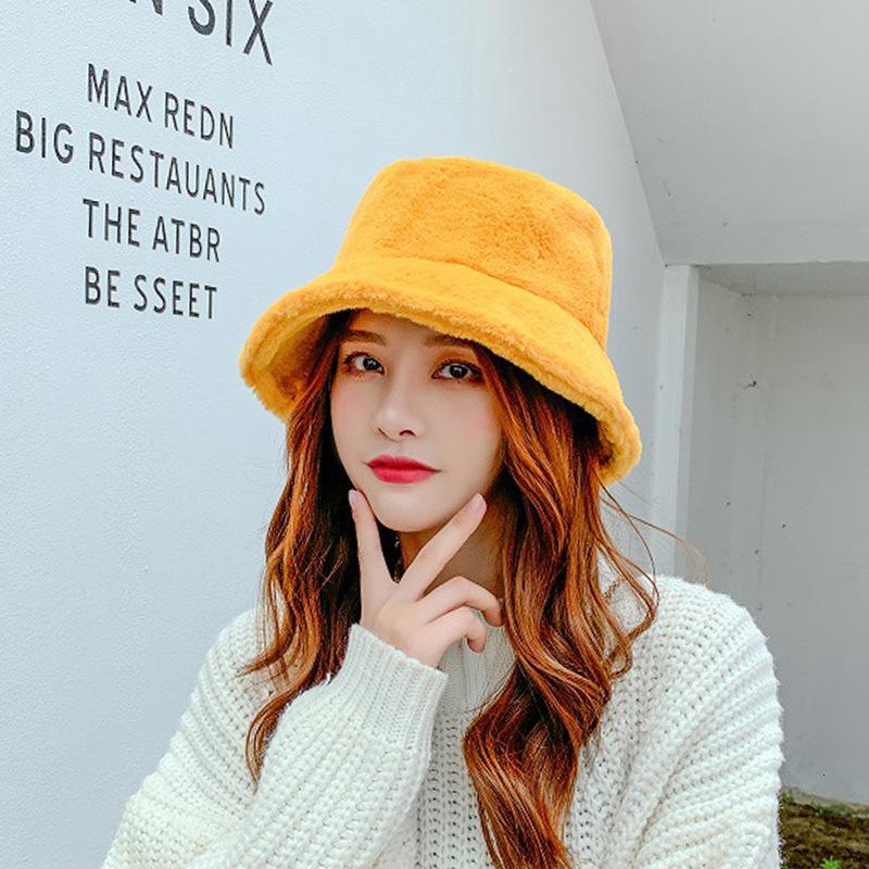 

bucket hat Hat children's fashion fisherman's autumn and winter Plush basin warm short brim soft girl JK hy002, 002 # blue