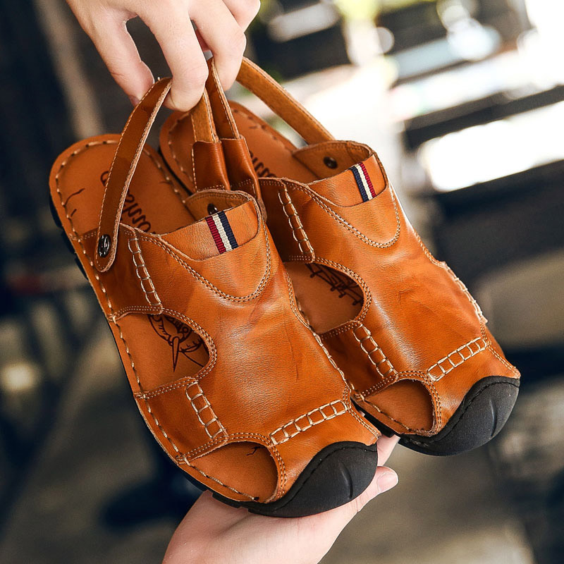 

2021 newest cross-border mens womens sports trainer sandals and slippers summer casual two-wear shoes beach sandal hollow leather shoe code, 1s3a7582_1