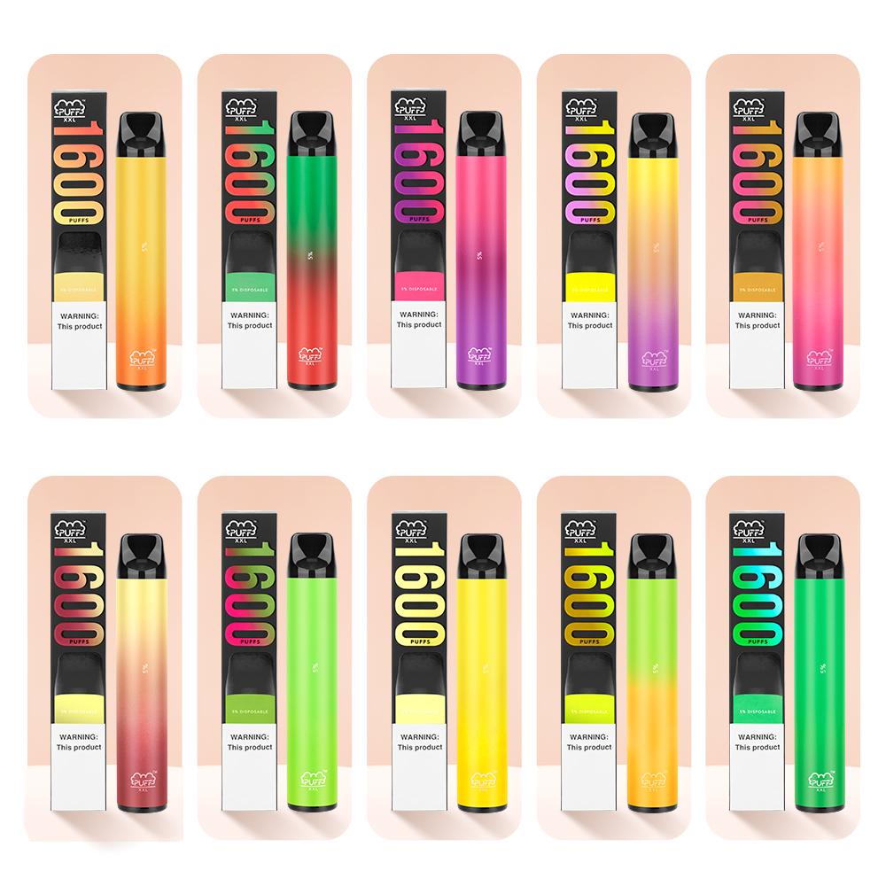 

Puff XXL Disposable Vapes Electronic Cigarette 1600 Puffs Vape Device 1000mah 6.5ml Pod 43+ Colors Available E Cigs