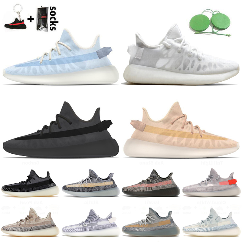 

Top Quality Womens Mens Running Shoes 2021 Kanye Mono Pack Clay Ice Mist Black Big Size 48 Static Reflective Ash Blue Trainers Sneakers