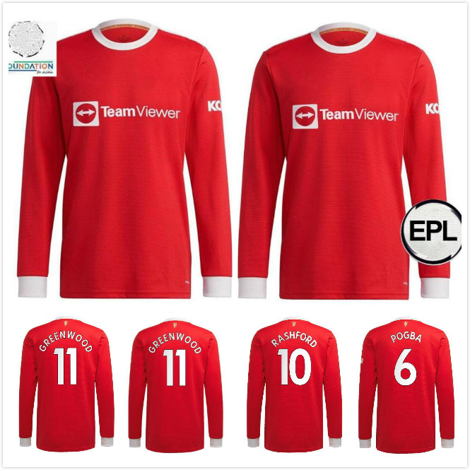 

21/22 manchester Long Sleeve United POGBA soccer jerseys 2021 MARTIAL LUKAKU RASHFORD Maillots De Foot Jersey B.FERNANDES GREENWOOD LINGARD, Black;yellow