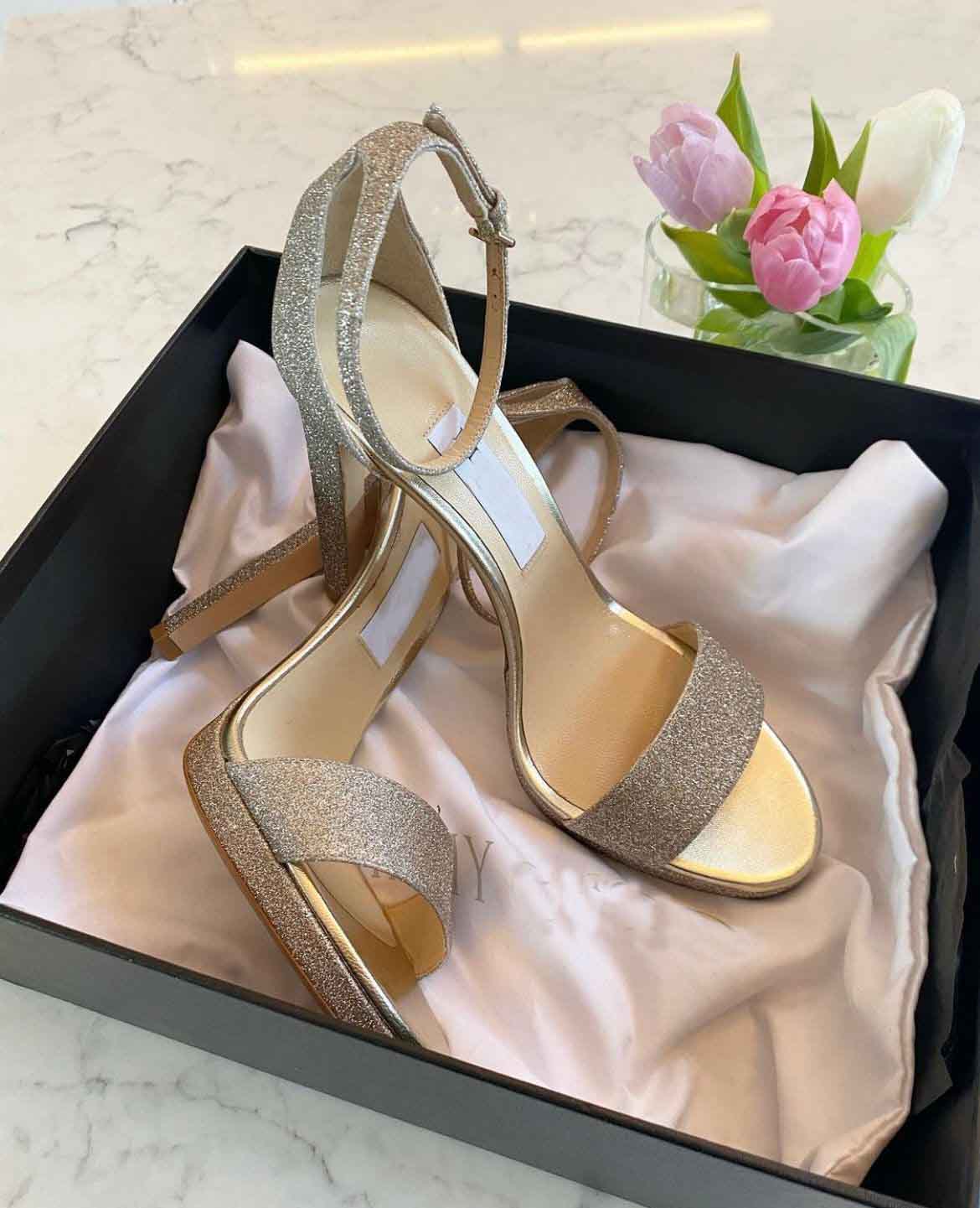 

Summer Luxurious Brand Misty Sandals Shoes Glitter Leather Wedding Bridal Women Gladiator Sandalias Exquisite Evening Pumps With Box.EU35-43
