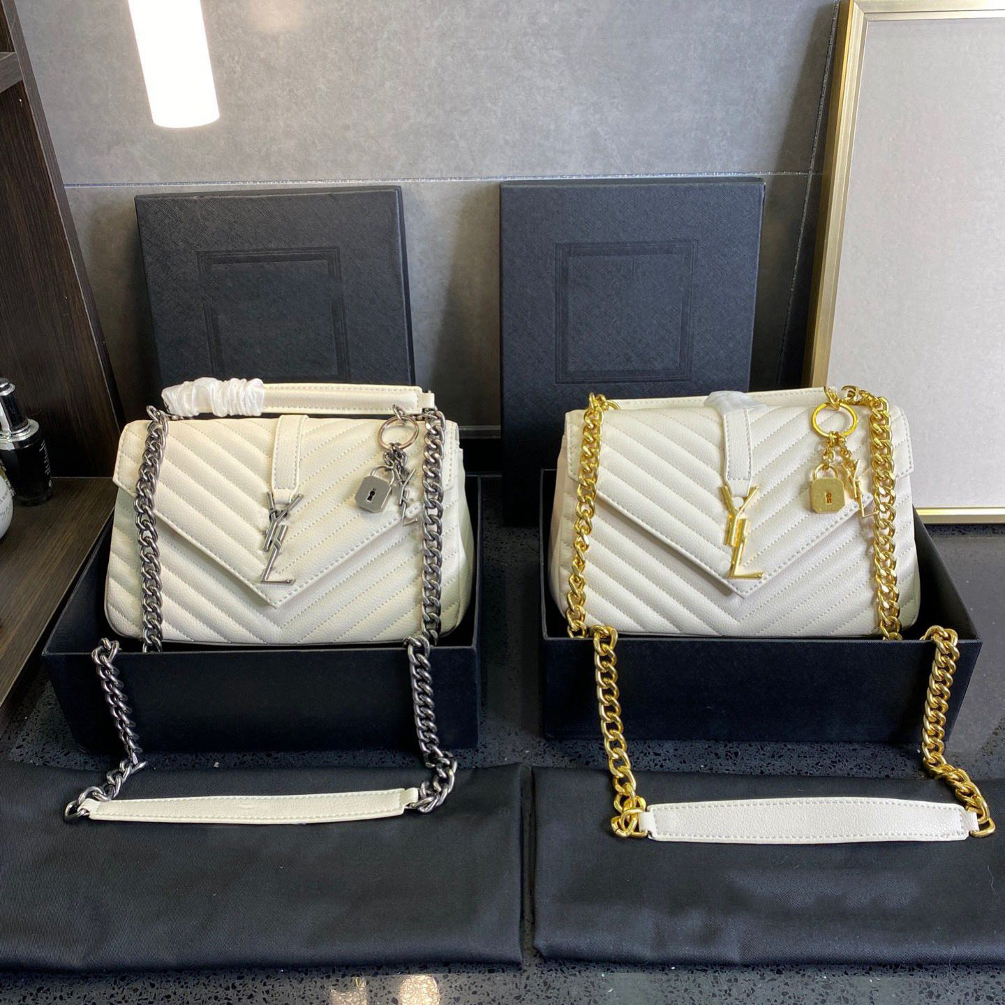 

Handbags Women Shoulder Bags Totes black calfskin caviar classic Diamond quilted bag chains double flap medium Genuine Leather cross body 18, Original bag