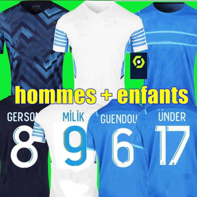 

21 22 Soccer jerseys GERSON Ünder CABELLA milik maillot de foot 2021 2012 Camiseta PAYET GUENDOUZI KAMARA MEN KIDS football shirt hommes + enfants KONRAD OM, Not sold separately