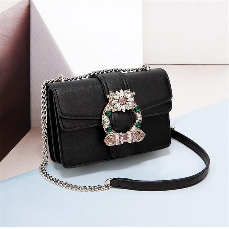 

wholesale women handbag high-quality leather chain bag double-layer clamshell leathers shoulder bags exquisite diamond fashion handbags