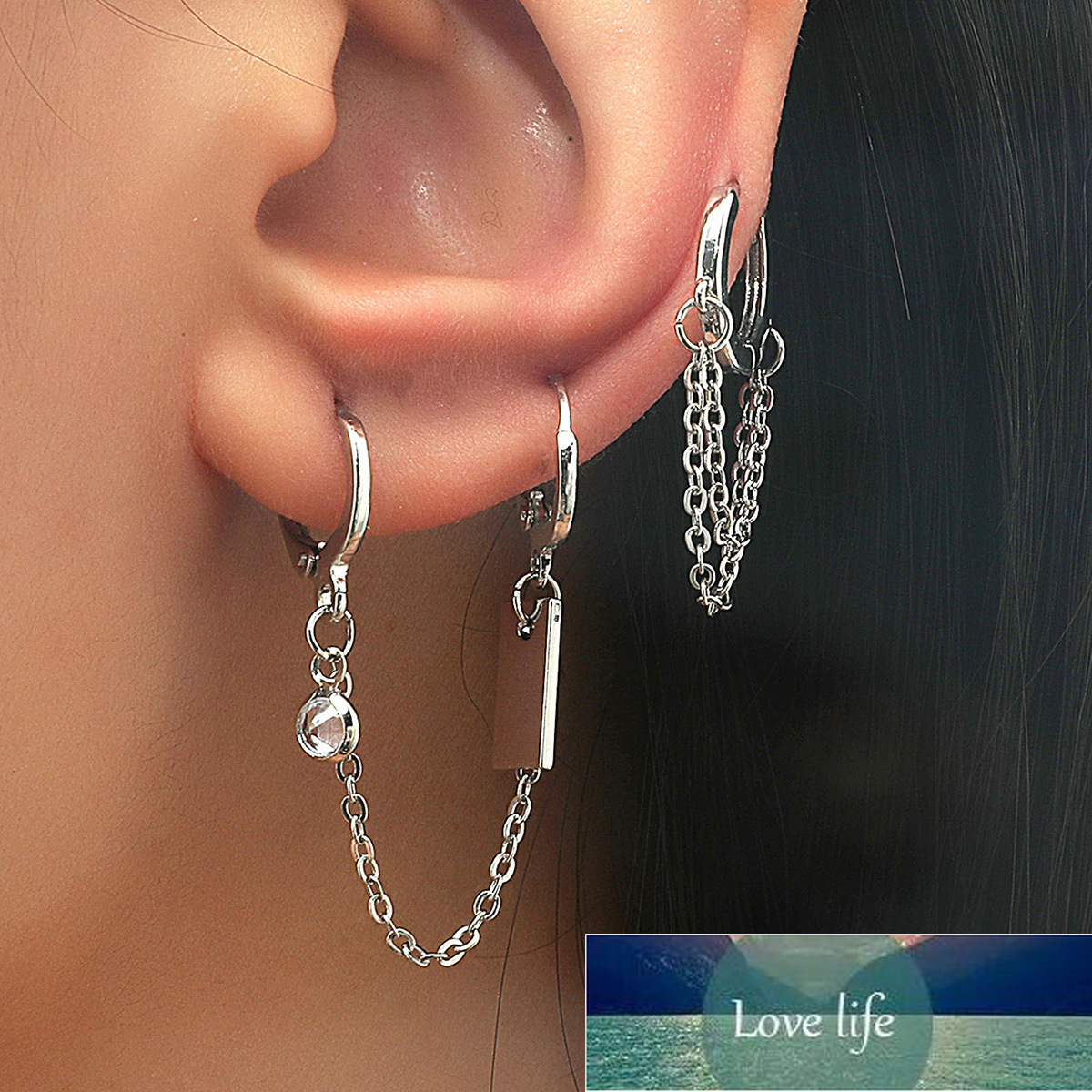 

Stainless Steel Vintage Chain Earrings Hip Hop Asymmetric Earrings For Women Earing Jewelry Earings Earring Kolczyki Pendientes Factory price expert design