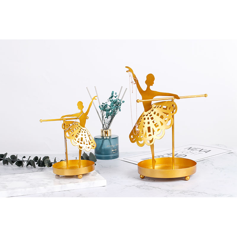 

Arts and crafts metal iron dancer gold jewelry rack