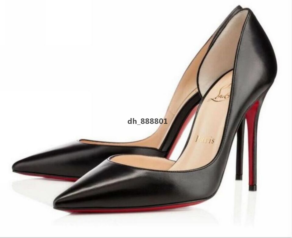 

1-L9 Louboutin Christian women shoes high heels Red Bottoms Leather Pointed Toes Pumps outdoor bottoms Dress shoes EUR:35-42, Black