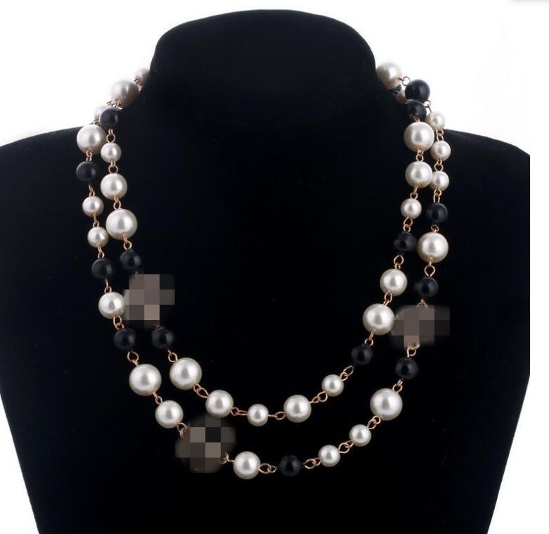 

Pendants Double pearl letter necklace fashion sweater chain birthday Christmas gift al052202