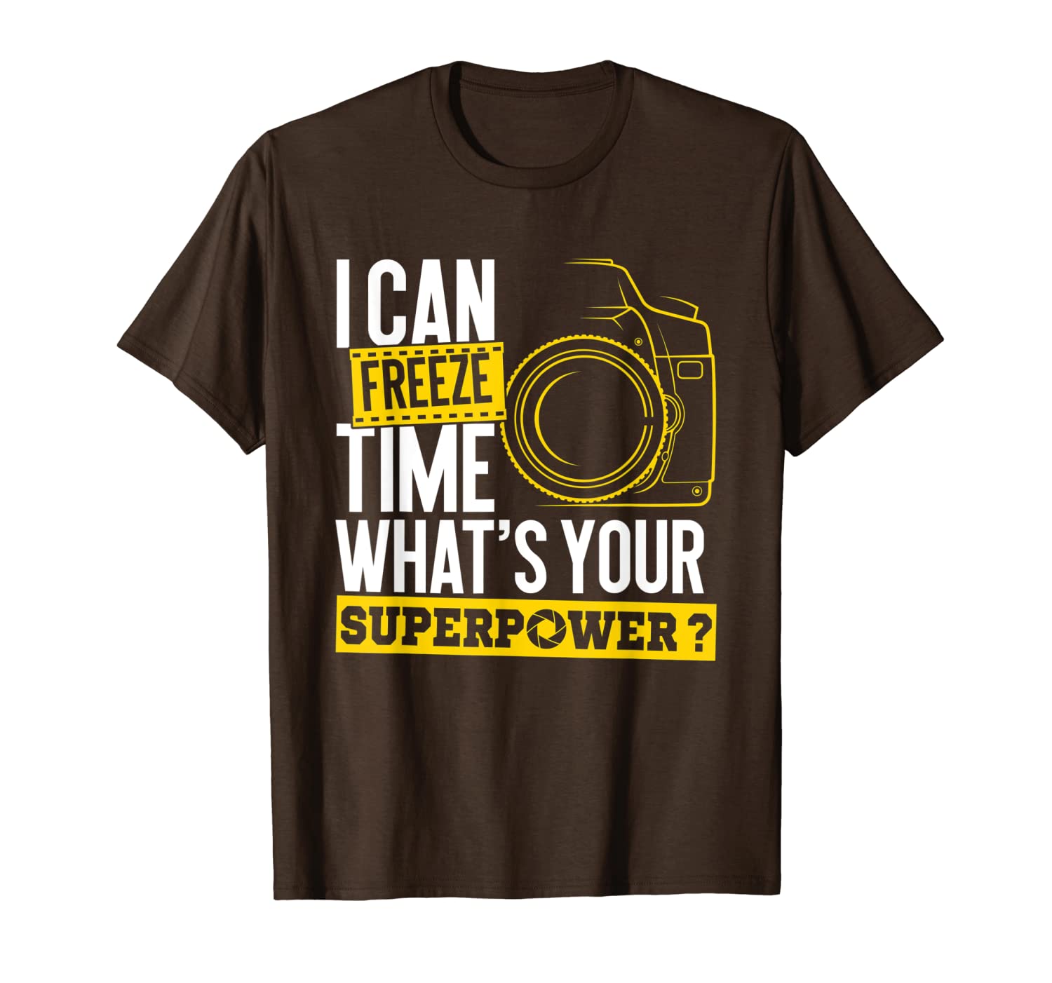 

i can e time superpower - pgrapher camera t-shirt, White;black