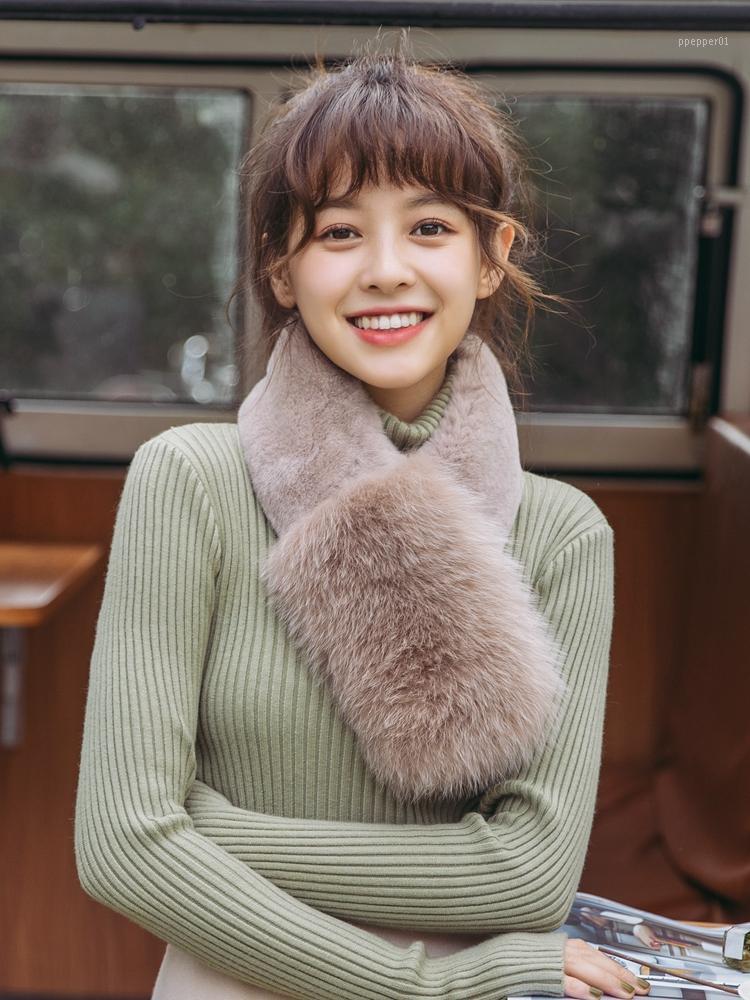 

Scarves Rex Fur Mix And Match Series Scarf Collar Winter Style Fashion For Women