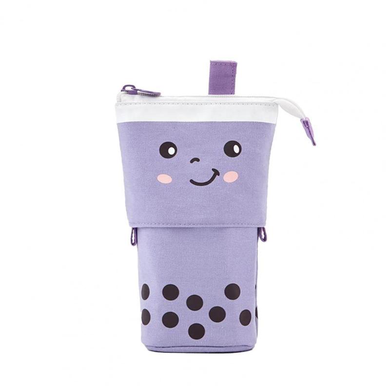 

Pencil Bags Pen Case 5 Colors Canvas Cartoon Shape Adjustable Zipper Multiple Pockets Storage Organizer Box Holder