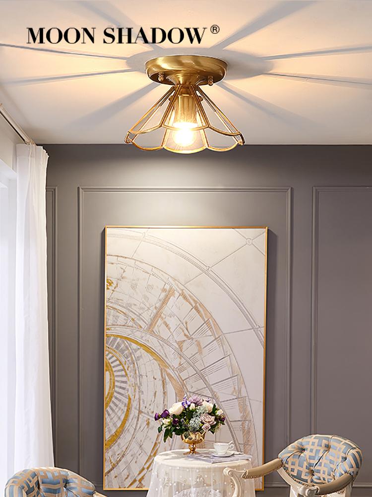 

Ceiling Light Full Copper Nordic Led Lights Luminaire For Room Corridor Living Decoration Lamp 220V