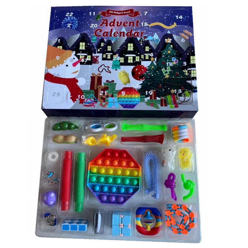 

24 Days Fidget Toy Advent Calendar 24pcs/set Christmas Countdown Blind Toy Boxes Children Gifts Party Favor Sea Shipping OOA