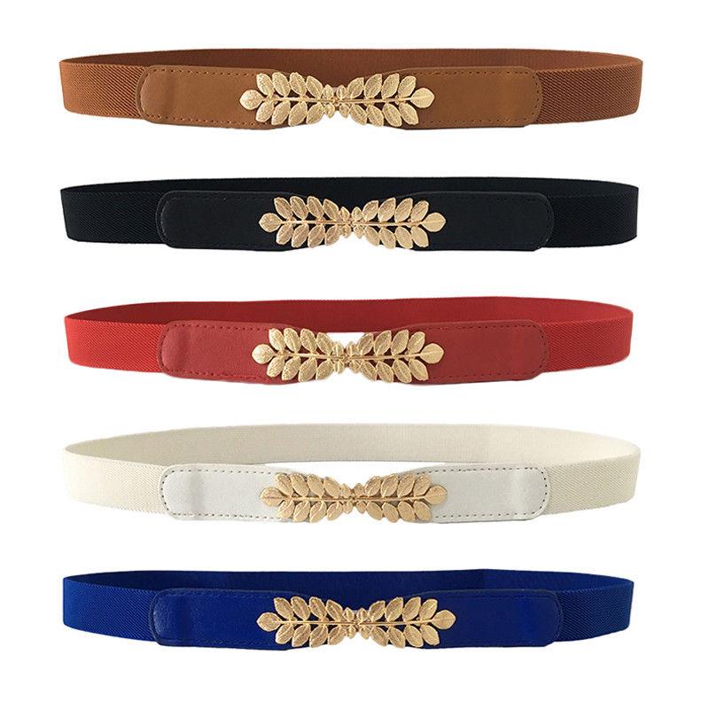 

Belts Fashion Women PU Black White Waist Band Thin Elastic Belt Dress Apparel Accessories Cinturon Mujer