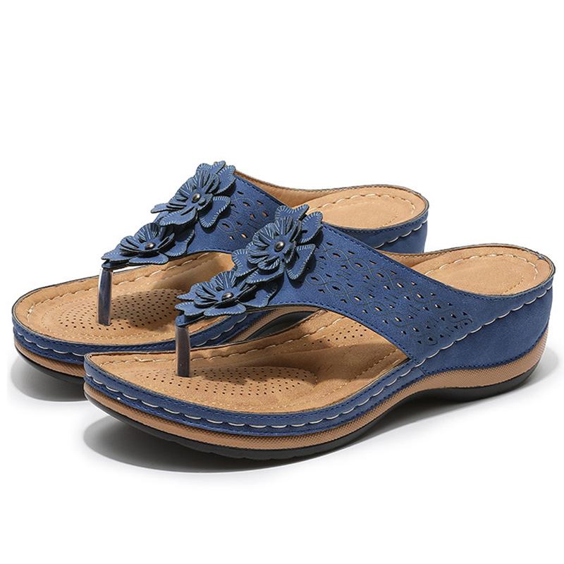 

Women Sandals Soft Bottom Wedges Shoes For Summer Heels Flip Flops Flower Platform Sandalias Mujer Wedge Heel Slippers, Black