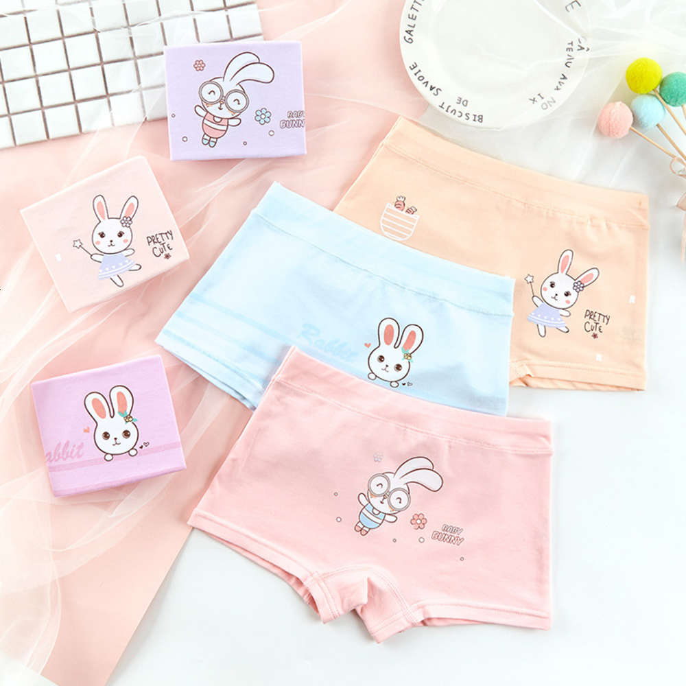 

Children's underwear girl middle school children's triangle flat corner baby cartoon rabbit underpants, Camo