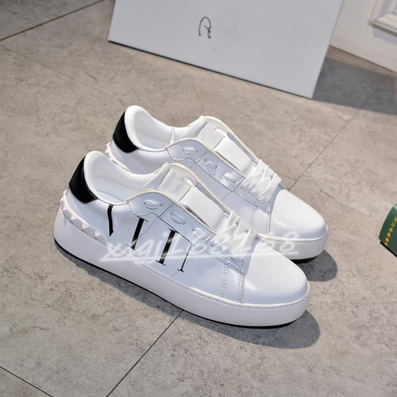 

Classic couple rivet love small white shoes fashion men's designer casual shoess for men and women genuine leather ladies sneakers, 23