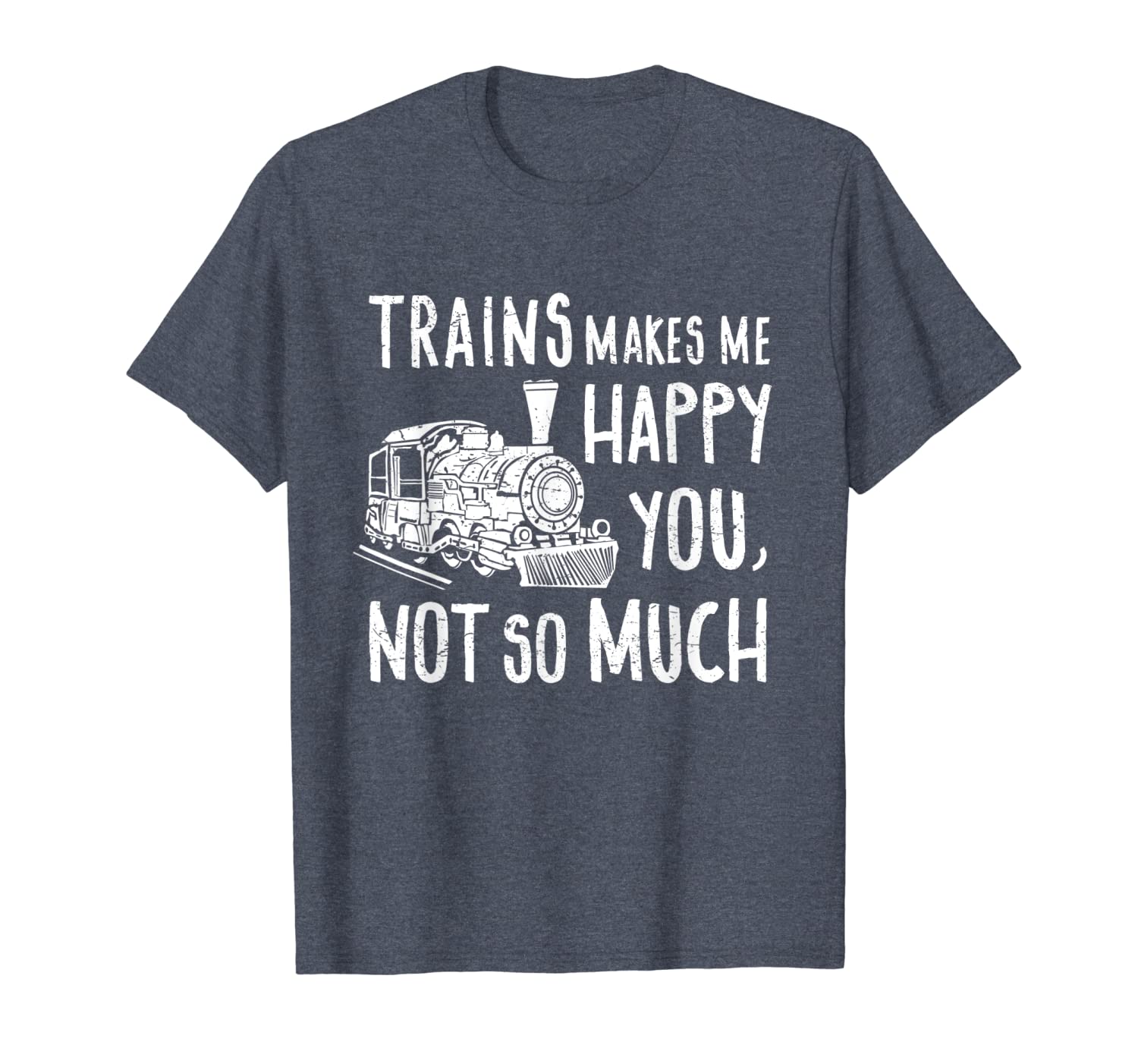 

Trains Make Me Happy Railroad Shirt Trains Lover Gift Idea, White;black