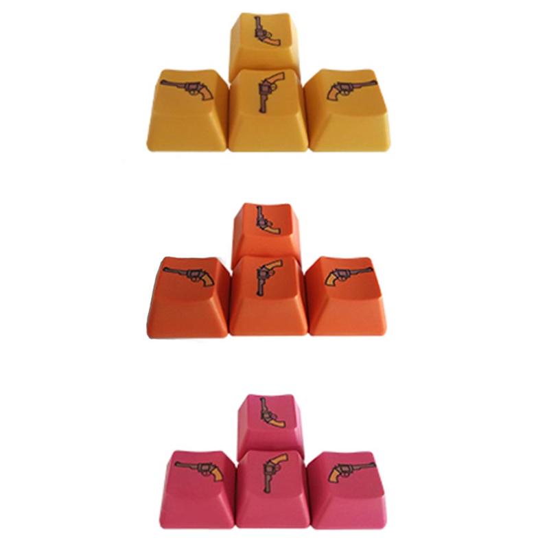 

Pistol Design 5 Side Sublimation PBT Keycap For Cherry Mx Switch Mechanical Gaming Keyboard 4pcs Yellow Orange Red Arrow Key Cap Keyboards