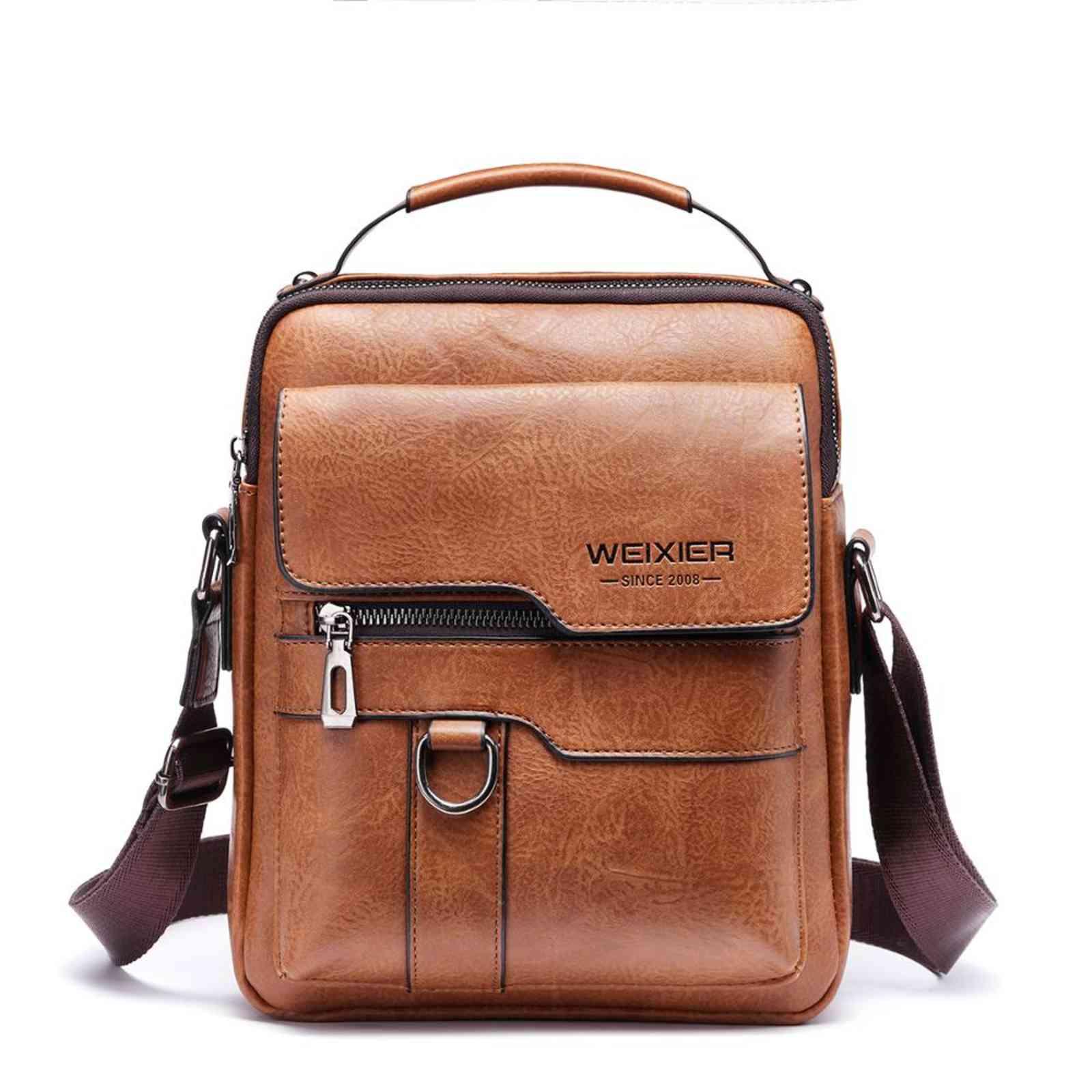 

WEIXIER Waterproof PU leather Busins Casual Fashion shoulder Sling Bag Men Satchel Msenger Bag