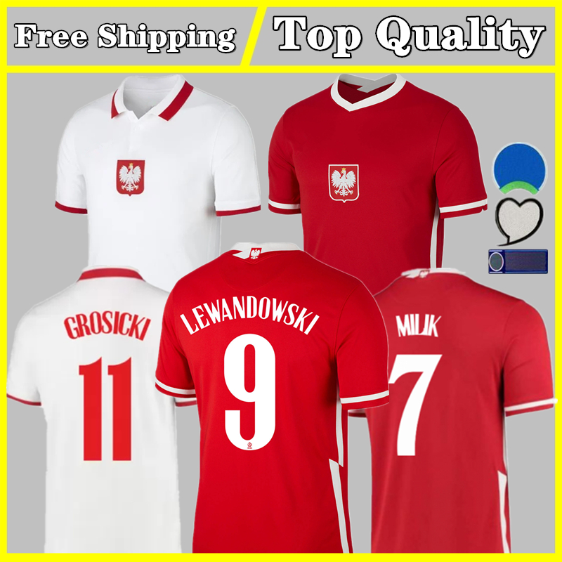 

Polonia Soccer Jerseys Home Away 2021 LEWANDOWSKI PIATEK MILIK GROSICKI Krychowiak ZIELINSKI GLIK PISZCZEK Football shirt, Black;yellow