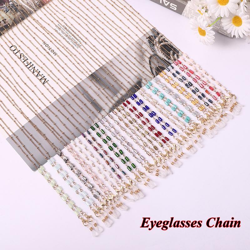

Sunglasses Frames Colorful Beaded Glasses Chains Mask Chain Hanging Sunlasses Crystal Necklace Eyeglass Lanyard Strap