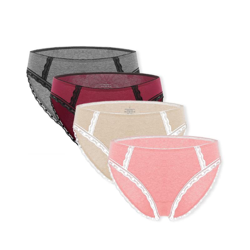 

Women' Panties 4 Pcs/Pack Elegant Lace Seamless Cotton Women Plus Size Underwear Sexy Lingerie Briefs Underpants Ladies Hipster, Wu007nwpl