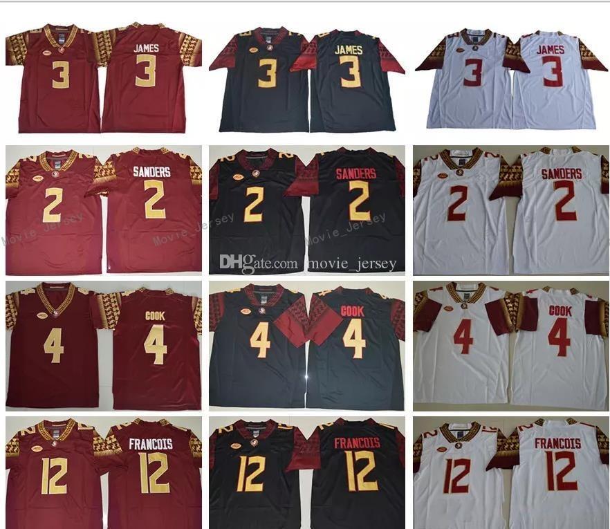 

2018 Florida State Seminoles 3 Derwin James 4 Dalvin Cook 5 Jameis Winston 2 Deion Sanders 12 Deondre Francois FSU College Football Jersey, Black;red