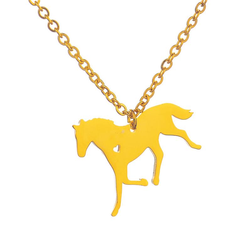 Pendant Necklaces GORGEOUS TALE Arrival Animal Lover Series Simple Design Horse Shape Fashion Necklace Stainless Steel Women Jewelry-image-698706533