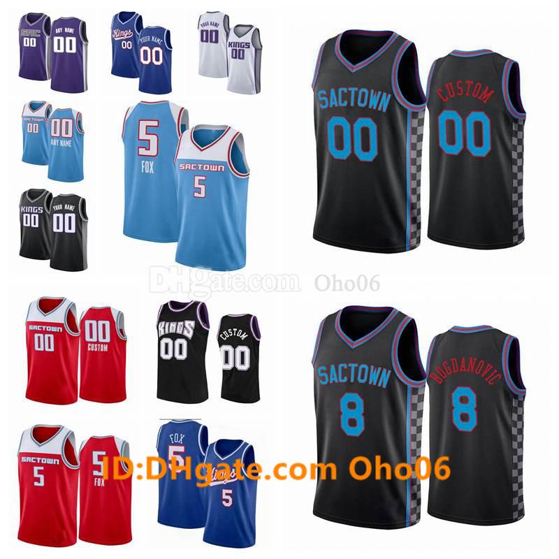 

Custom Sacramentos Jersey Men Tyrese 0 Haliburton Nemanja 8 Bogdanovic Glenn 30 Robinson III 40 Barnes 21 Whiteside City Basketball Jerseys, Black;red