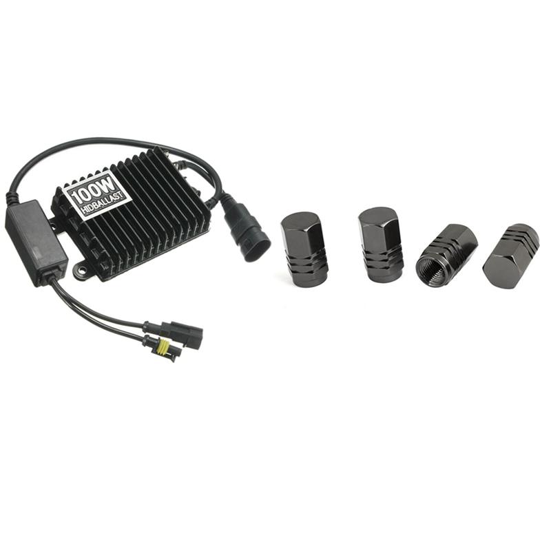 

Car Headlights 4Pcs Dark Gray Hexagon Shaped Rim Valve Plug With 12V Slim 100W Hid Ballast Xenon Light Start Ultrathin