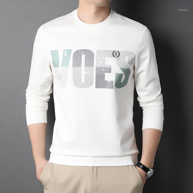 

Men's T-Shirts 2021 Brand Spring And Autumn Print Casual Tee Shirt Men Long Sleeve Fashion For America Style Gentleman Clothing, Black